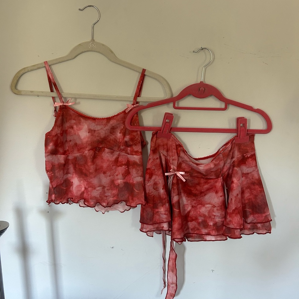 Amazon Mesh Two Piece skirt set